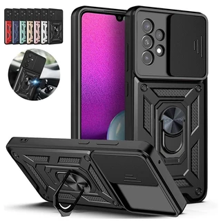 Estojo Para Celular Com Janela Deslizante Samsung Galaxy A15 A13 A23 A33 A53 A73 A14 A24 A34 A54 A52 A52S A04S