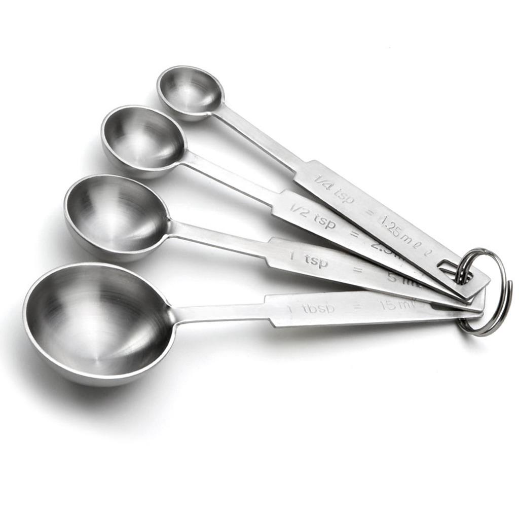 Jogo De Colheres Medidoras Chef De Cozinha Com 4 Pecas Alta 