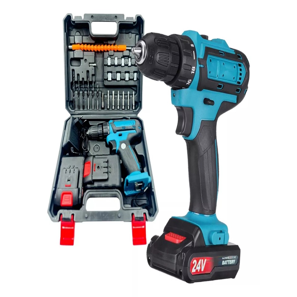 Parafusadeira Furadeira Forte de mais 48v Sem Fio Bateria Extra Bivolt ...