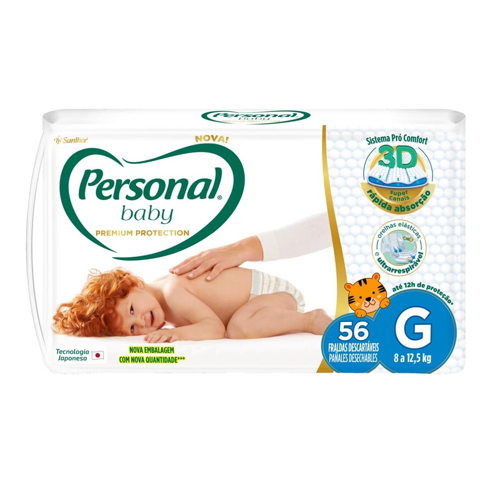 Personal Fralda Baby Premium Protection Xg Com 26 Unidades