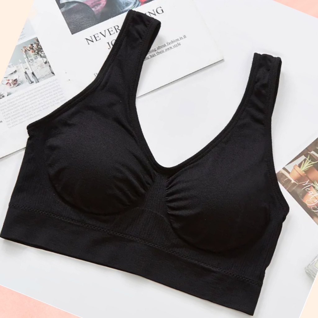 Kit com 2 Sutiãs top regata com bojo (CORES E/OU ESTAMPA SORTIDAS/ALEATÓRIA)