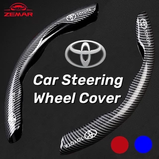 Capa Protetora Do Volante Toyota Fibra De Carbono Anti-Derrapante Para Carro Universal Corolla Cross Hilux Yaris Etios RAV4 Bandeirante