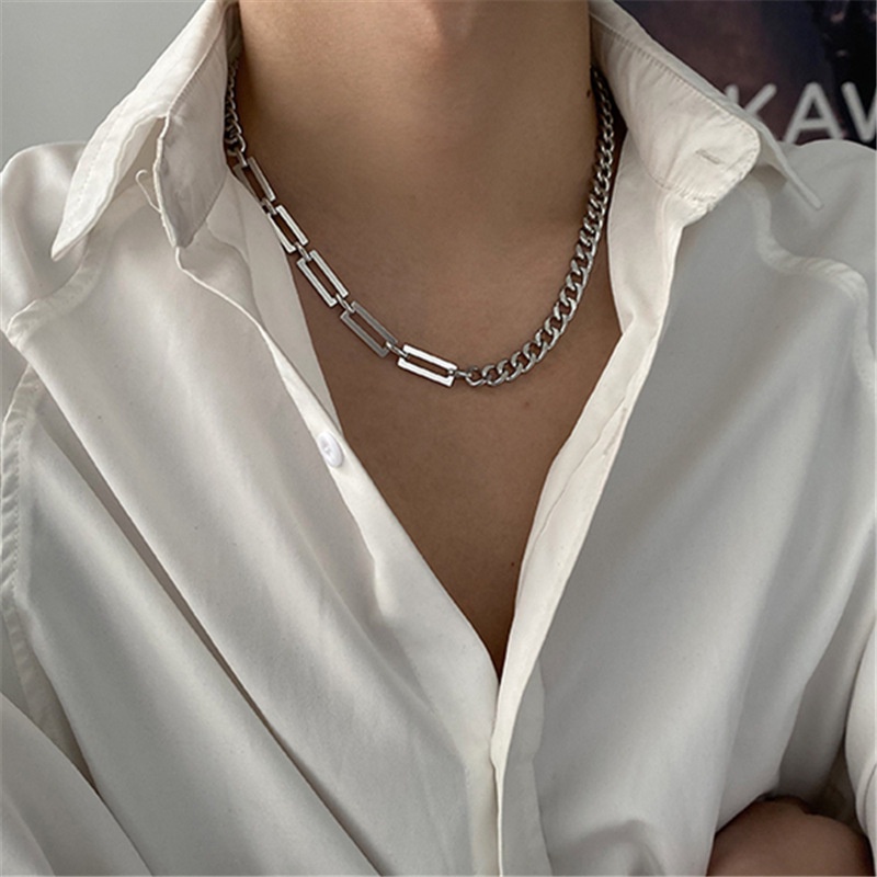 Hip-hop Moda Cubana Emendas Correntes De Pescoço De Aço Titânio Para Homens Colares Personalizados Trendy Jóias Masculinas