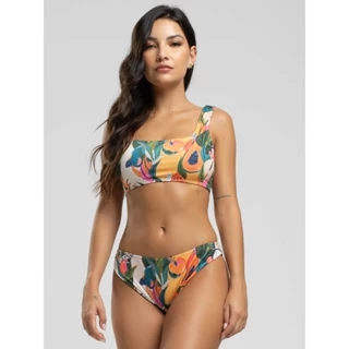 Biquini Regata Calcinha Comum Estampado Proteção Uv 50+ em Oferta na Shopee