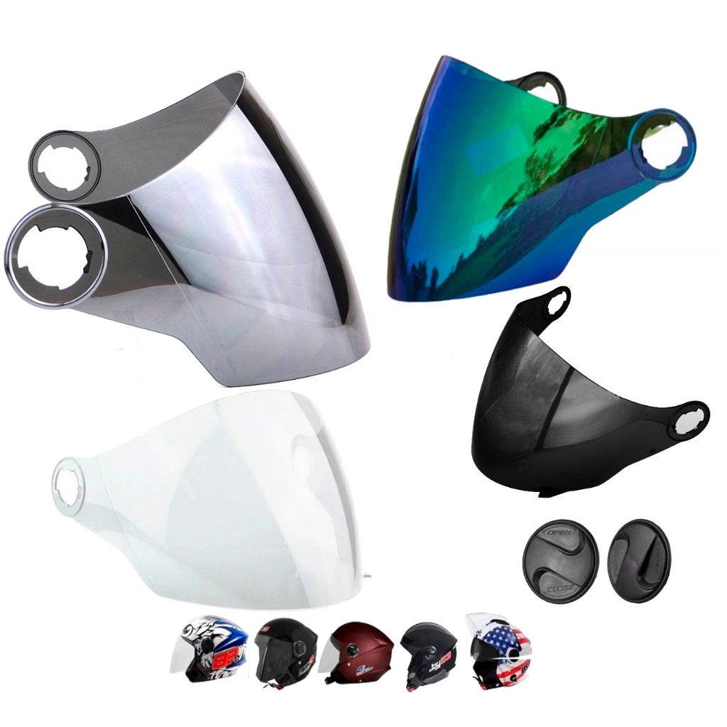 Viseira Espelhada Cromada Iridium Camaleão Capacete Aberto Pro Tork Atomic New Three Coyote Patriota