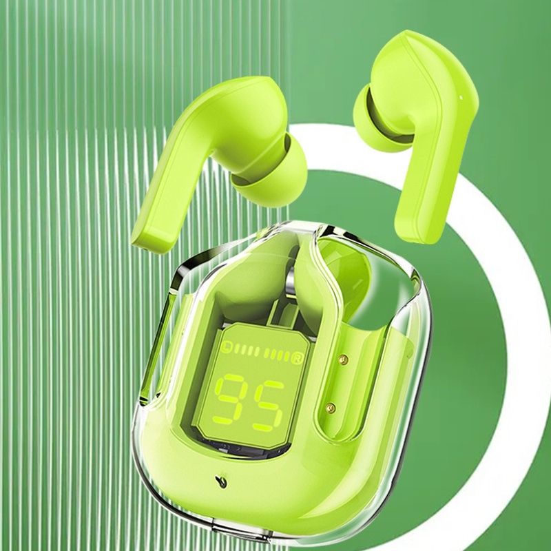 Fone De Ouvido Bluetooth Sem Fio T6 5.3 Ruído Cancelando Fones Com Display Digital Microfone HiFi Estéreo Caixa Esportiva Transparente