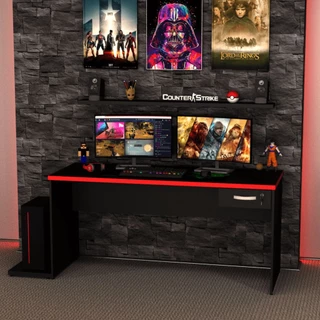 Mesa Para Computador Gamer 1 Gaveta 1600x600 Netmobil