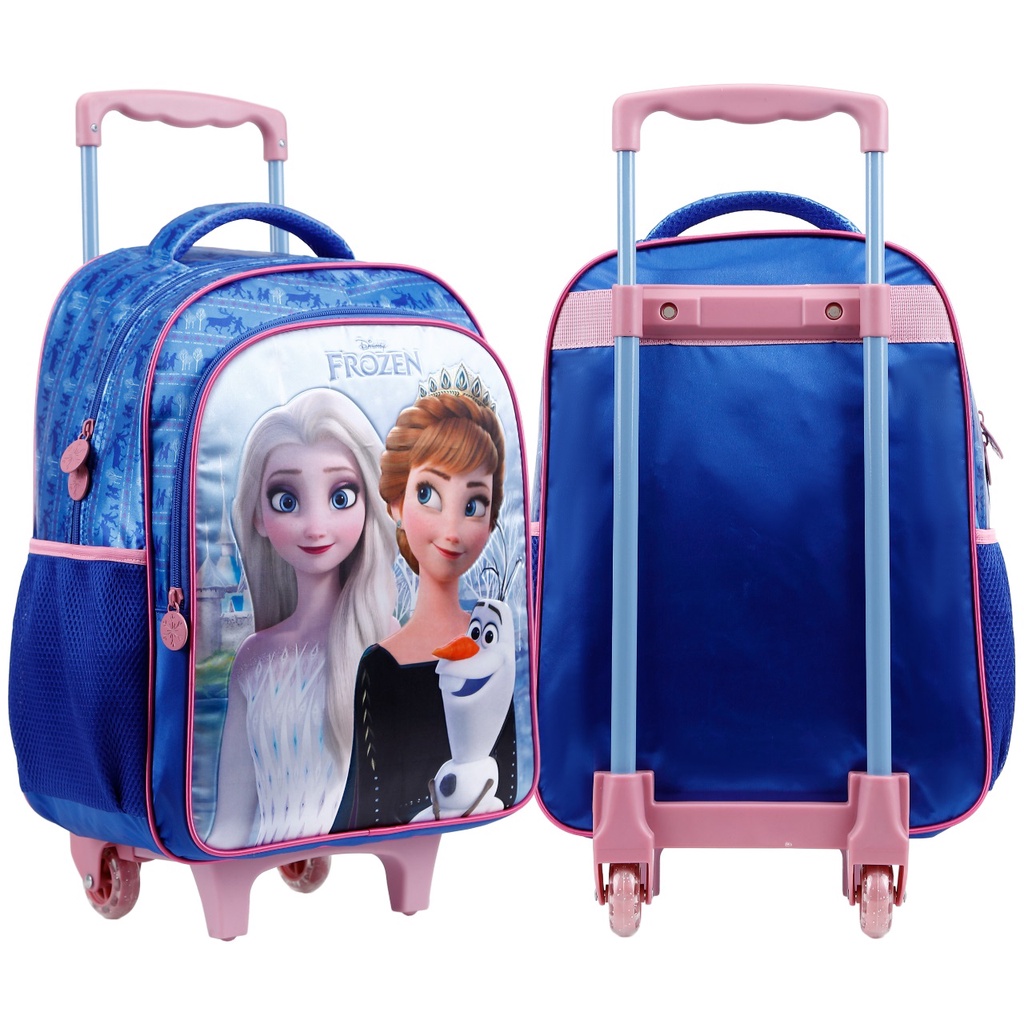 Mochila Frozen Mala De Rodinhas Bolsa Escolar Infantil Princesas Anna E ...