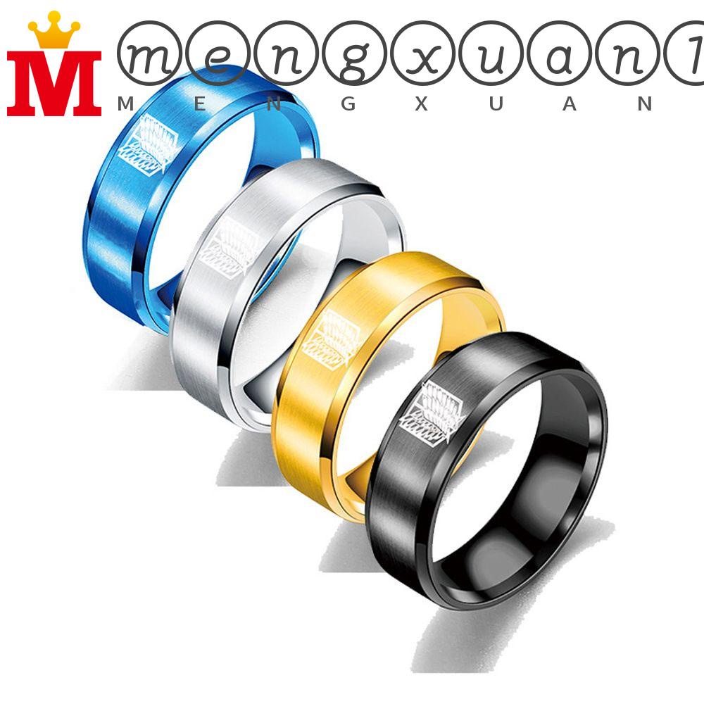 MENGXUAN1 Ataque Ao Titan Rings Jóias Acessórios 5 Cores Para Homens Mulheres Anéis De Dedo De Aço Inoxidável