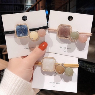 Lovito Laços De Cabelo Elegantes E Lisos Com Pedras Preciosas De Strass Em Cores Gelatinosas Para Mulheres LFA10410