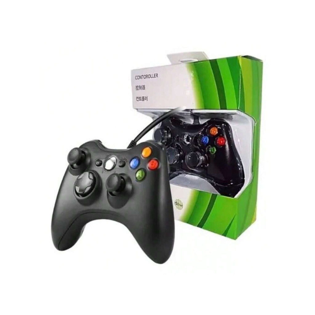 Controle Xbox 360 Com Fio Joystick Original Pc 2 Em 1 Usb2 0 Shopee