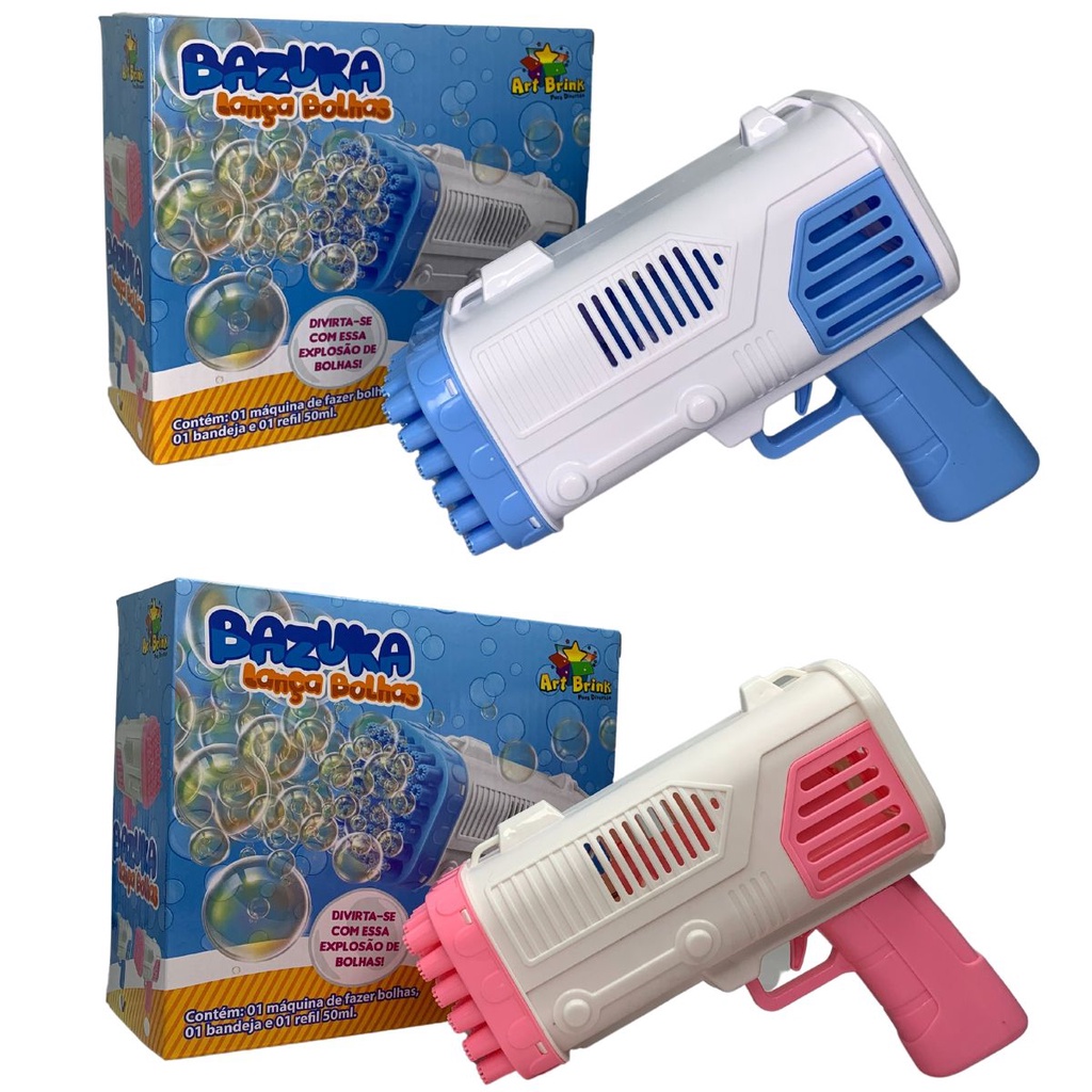 Brinquedo Lança Bolha Arma Pistola Bazuca Sabão Criança Led Verão ...