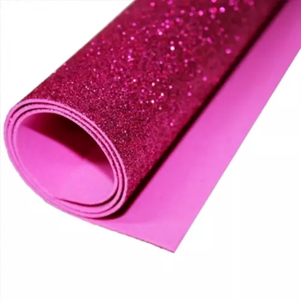 Kit 10 Folhas Eva Emborrachado Com Glitter 40 X 48cm ROSA | Shopee Brasil
