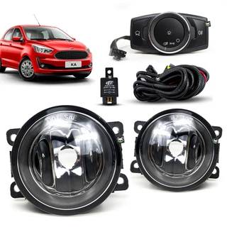 Kit Farol Auxiliar de Milha Sem Grade Novo Ka 2018 2019 2020 2021 2022 2023