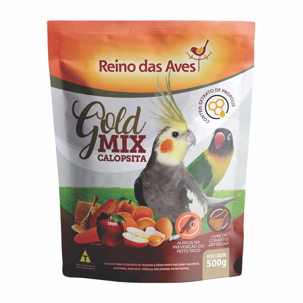 Calopsita Gold Mix 500g Reino Das Aves