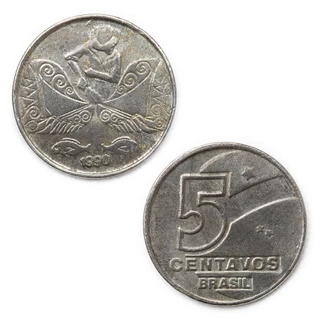 Moeda 5 Centavos 1990 - 17,0mm - Cruzados Novos - Cópia