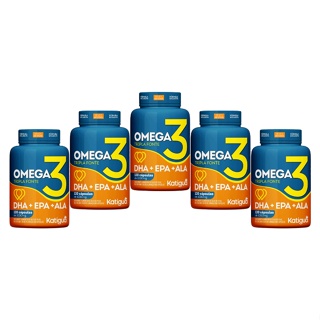 Ômega 3 Tripla Forte DHA + EPA + ALA Katigua Suplemento Alimentar C/120 Cápsulas - Kit C/5