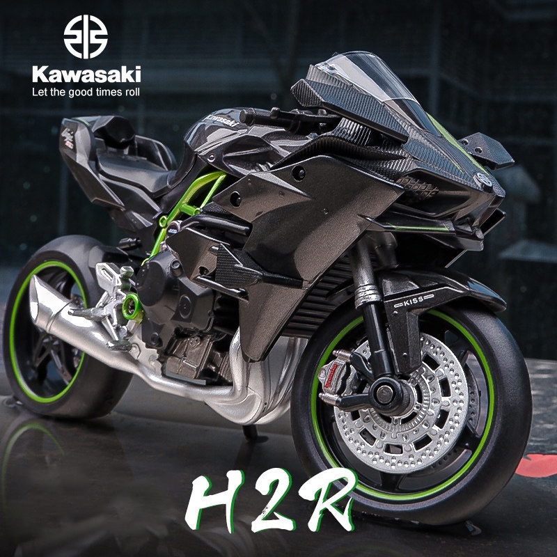 1/9 kawasaki h2r liga de corrida motocicleta alta simulação metal