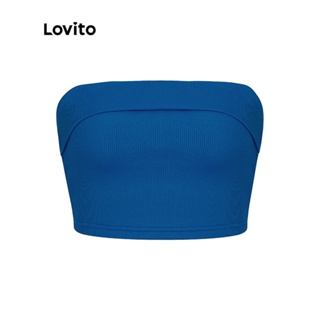 Lovito Top Faixa Canelado L47ED007 (Azul/Preto)