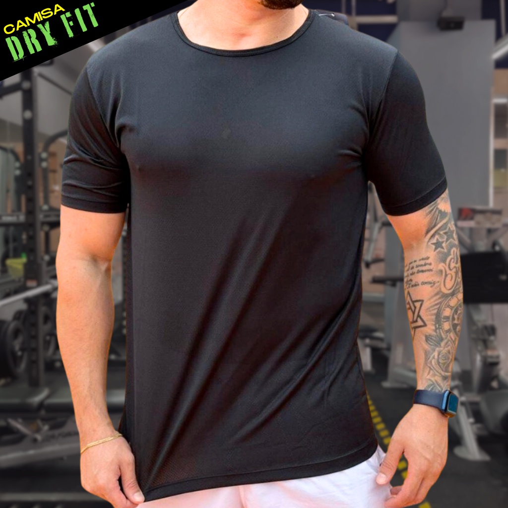 Camiseta Dry Fit Masculina Lisa Casual Treino Academia Esportes Exercícios Corrida