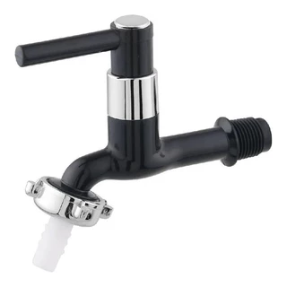 Torneira Tanque Jardim Abs Preta Com Bico 1030 1/4 volta