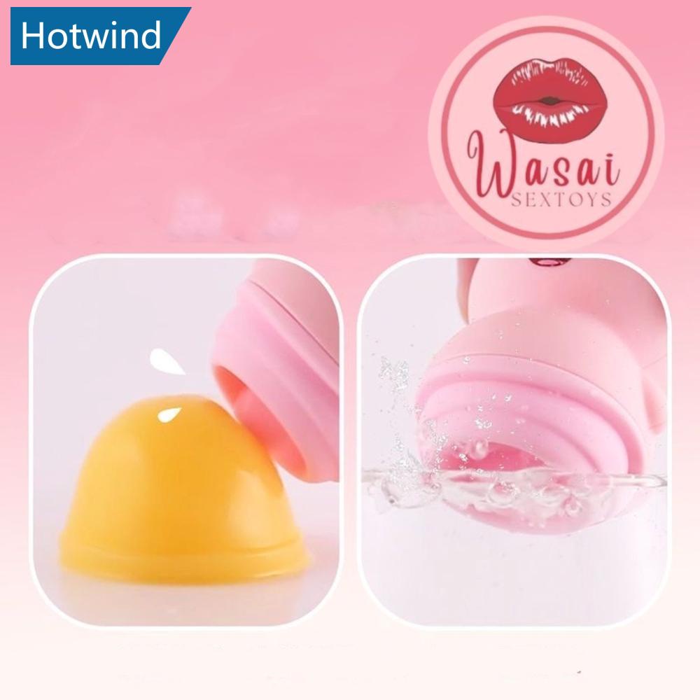 HW PIGGY VIBRATOR Masturbador Feminino Com Simulador De Língua-6 Modos De Vibração S2Z5