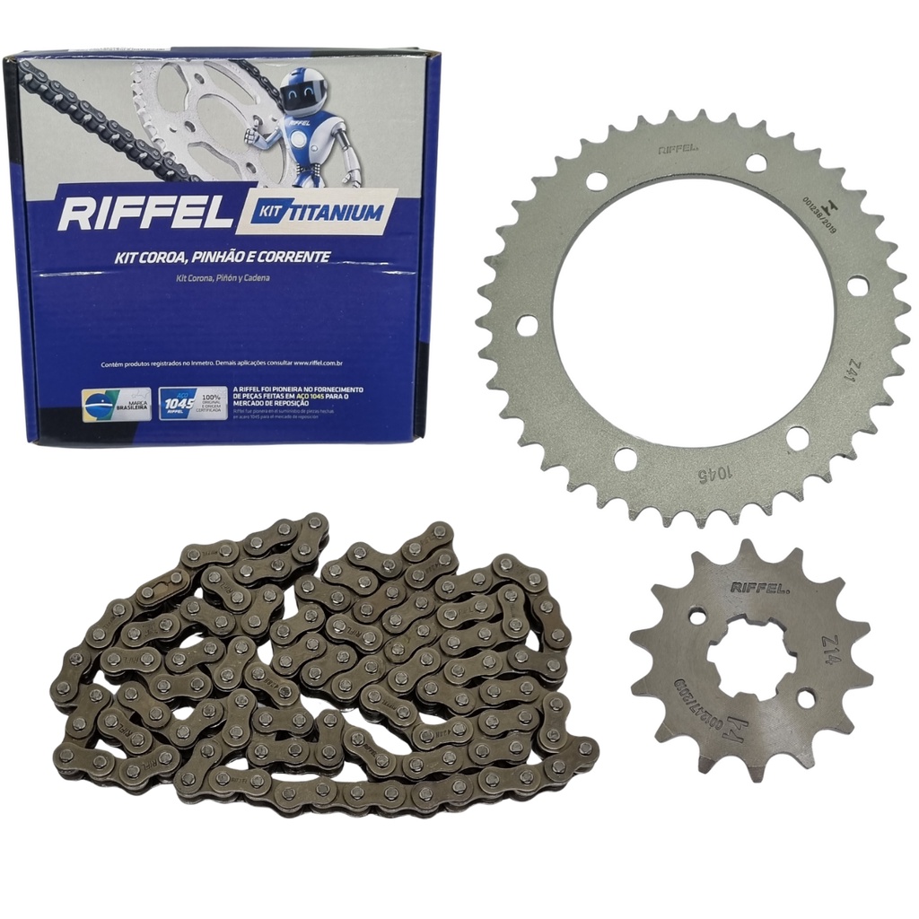 Kit Relação Transmissão Fz15 2023 E 2024 Aço 1045 Riffel | Shopee