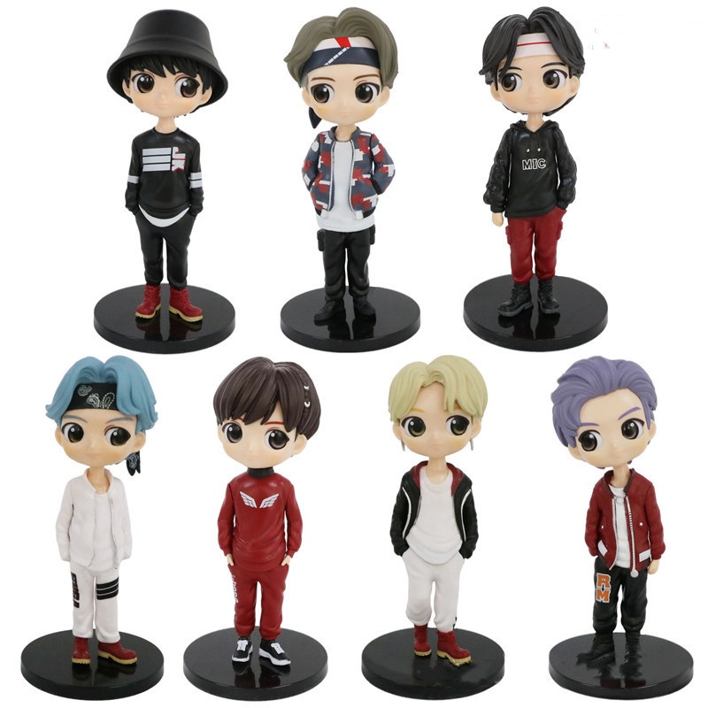 bonecos Kpop BTS Jung Kook Suga Jin J-Hope V RM Jimin TinyTAN Figura Dynamite Meninos Grupos BTS TAN Estatueta Idol Kpop action figure boneco Estrondoton Coleção: Mais Vendidos