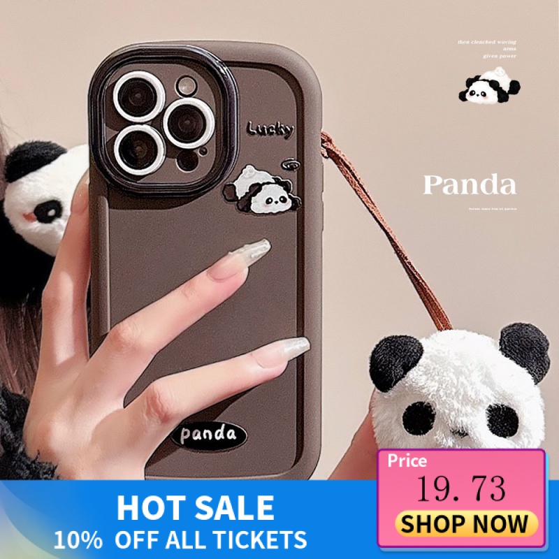 Apple iphone14 aplicável a 15 Panda National Wind Silicone promax1311 Cartoon 12 Casca de telefone com cordão mole