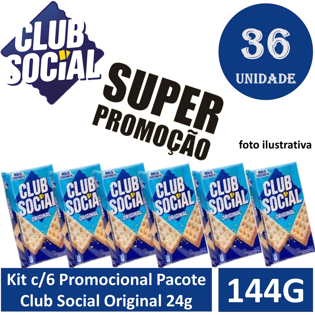 Kit c/6 Promocional Pacote Club Social Original 24g | Shopee Brasil