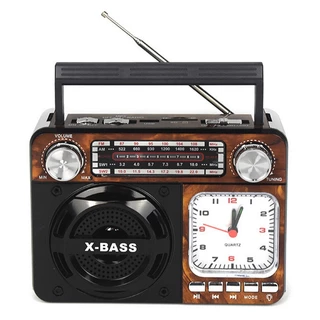 Caixinha De Som Rádio Relógio Retro Bluetooth Vintage Fm Am Sw Usb Portátil