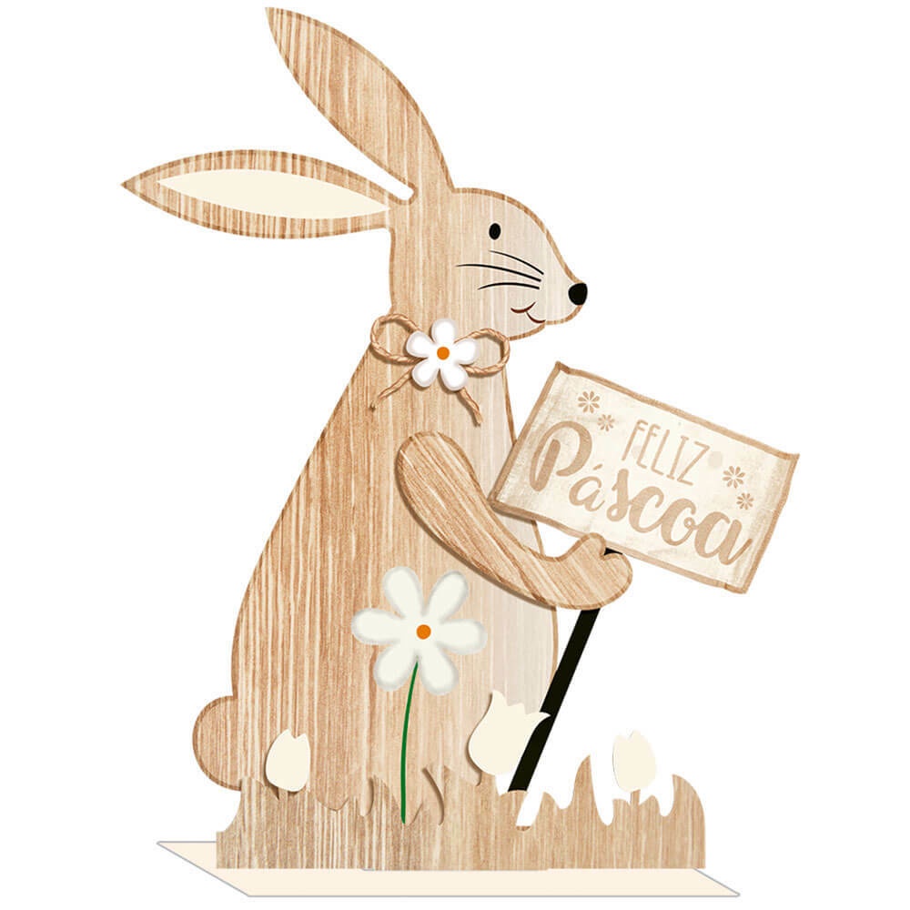 Decorador em MDF Páscoa - Feliz Páscoa - 12 X 15 Cm