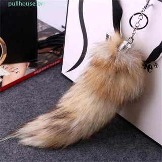 PULLHOUSE Pingente De Rabo De Animal , Porta-Chaves De Peles De Pelúcia De Saco Tassel Moda Jóias Presentes Cauda De Lobo Pompom Mulher