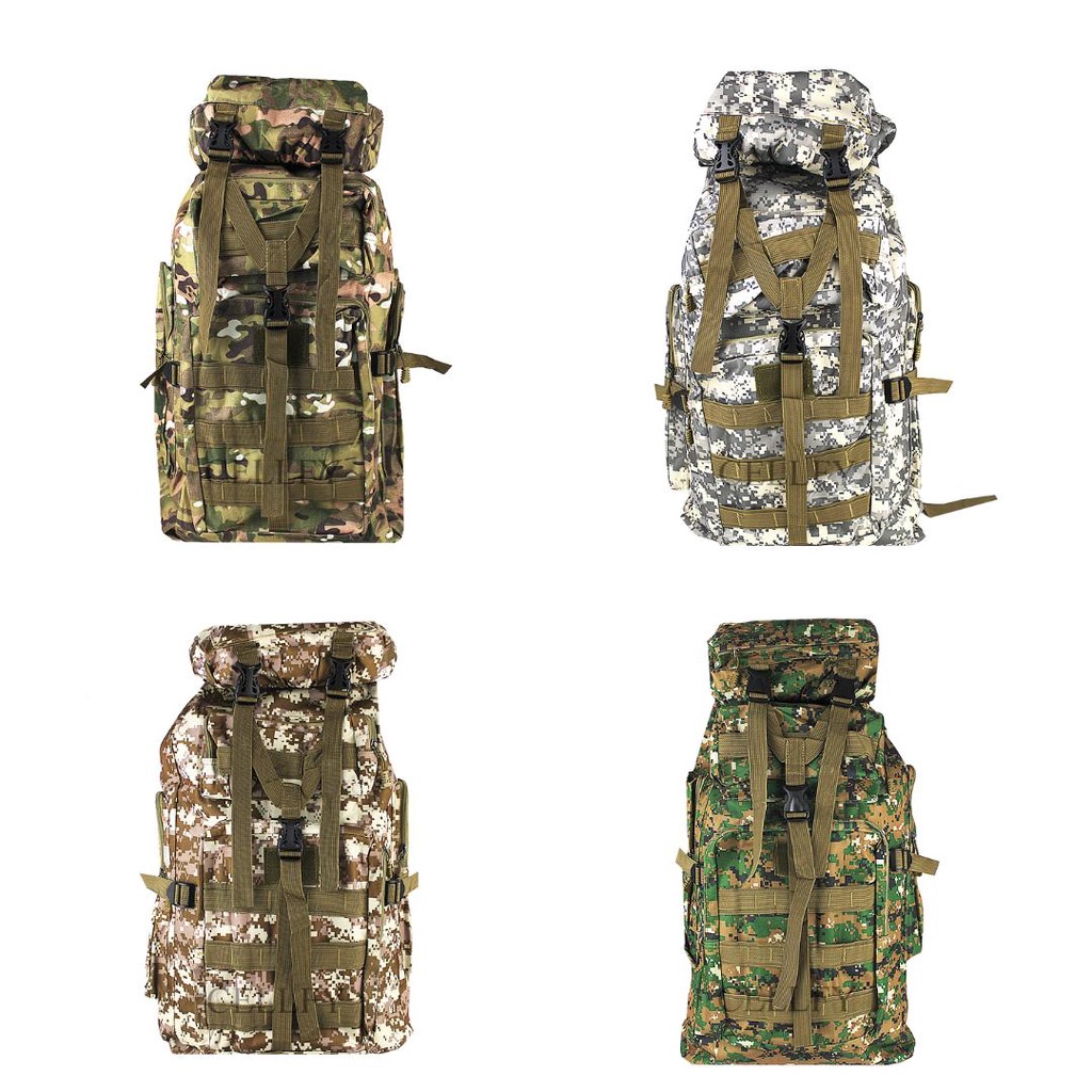 Mochila Tática Camuflada Trilha Camping Trilha Reforçada 70L