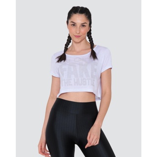 Blusa Cropped Fitness Fitter Neon Branco