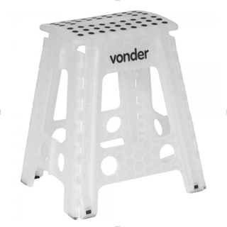 Banqueta Plástica Dobrável Branca 45cm Vonder