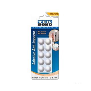 Adesivo anti-impacto 15,7mm cartela com 10 unidades incolor Tekbond