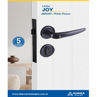 Fechadura joy externa 2600 63 preto fosco 83571