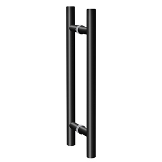 Puxador aço duplo para porta preto 60cm Prostell