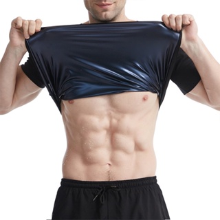 JHHB Sauna Fato De Suor Perda De Peso Forma Formato De Roupa De Treinador  De Cintura Colete De Exercício Ginásio Manga Curta Homens Modelador De  Corpo Espartilho Emagrecedor