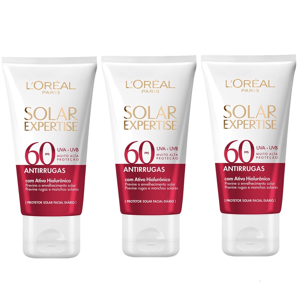 Protetor Solar Facial Loreal Expertise FPS 60 Antirrugas Acido ...