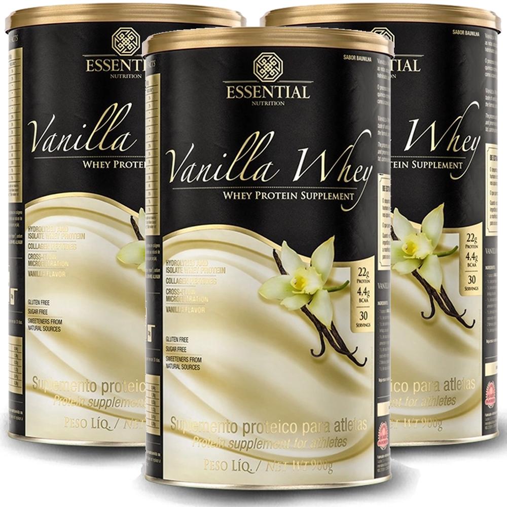 Kit 3 Vanilla Whey Protein 900g – Essential Nutrition