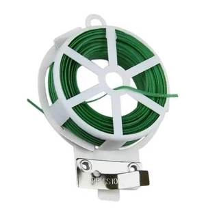 Rolo 50M Arame Encapado Para Jardinagem e Plantas C/Cortador 2mm