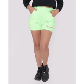 Short Moletinho Juvenil Tha You Believe Verde Neon