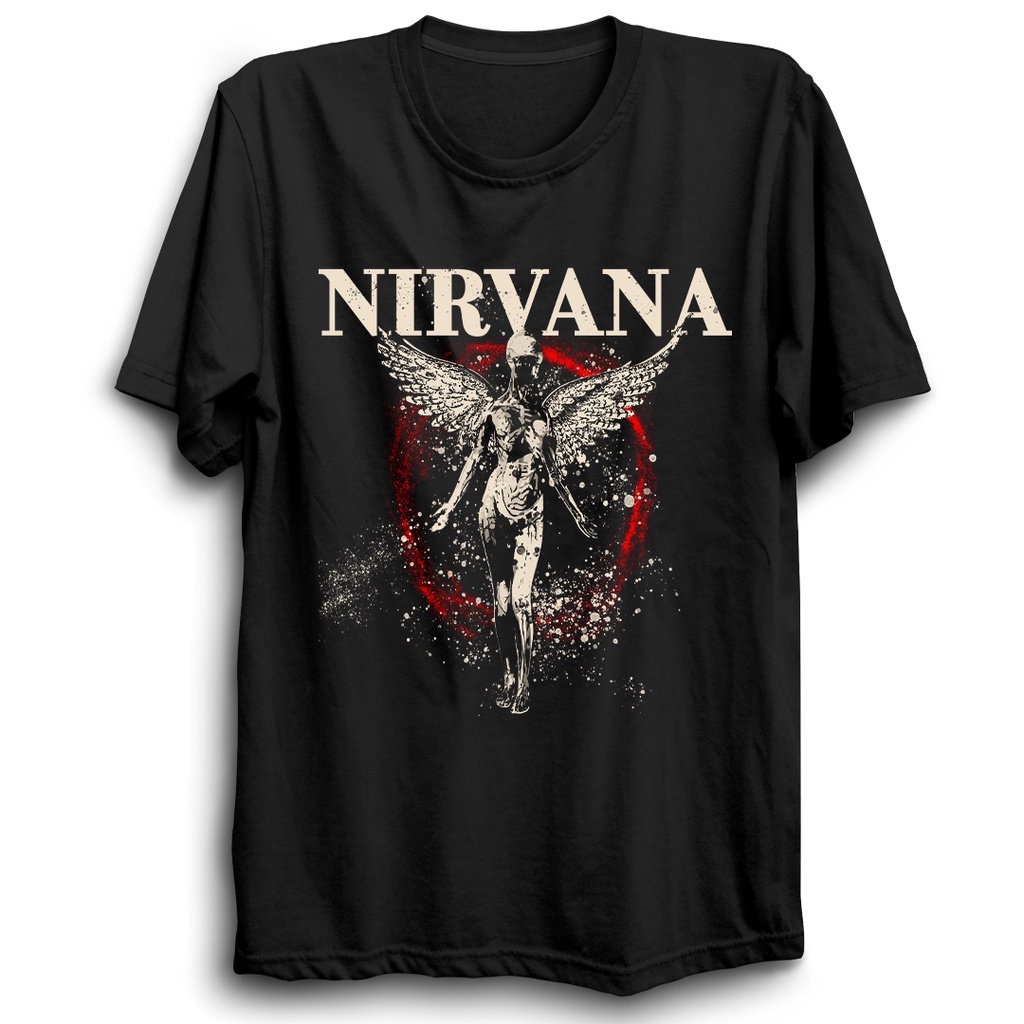 Camisa Camiseta Basica Camisa Nirvana Rock N Roll Sound In Utero Angels Unissex G1 AO G4