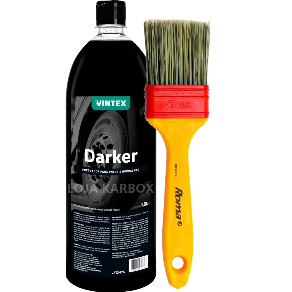 Kit Pneu Pretinho Darker Selante Pigmentado 1,5l Vonixx Vintex e Trincha Roma