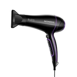 Secador de Cabelos Grade Cerâmica Turmaline Íon Black Purple SCN-01 2000W 220V Preto Roxo Mondial