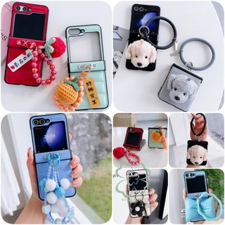 Pulseira Samsung Galaxy Z Flip 5 4 3 Caixa Com Alça 3D Outono Inverno Capa Traseira À Prova De Choque Shell Flip5 Flip4 Flip3