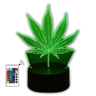 Abajur Luminária Decorativa Erva Para Presente Com Controle Remoto LED Efeito 3D 16 Cores Acompanha Cabo USB Ideal Para Decoração De Quarto Infantil Gamer Geek Sala Iluminação Escritório
