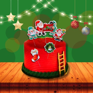 Topo de bolo em 3d tema natal - topper natalino